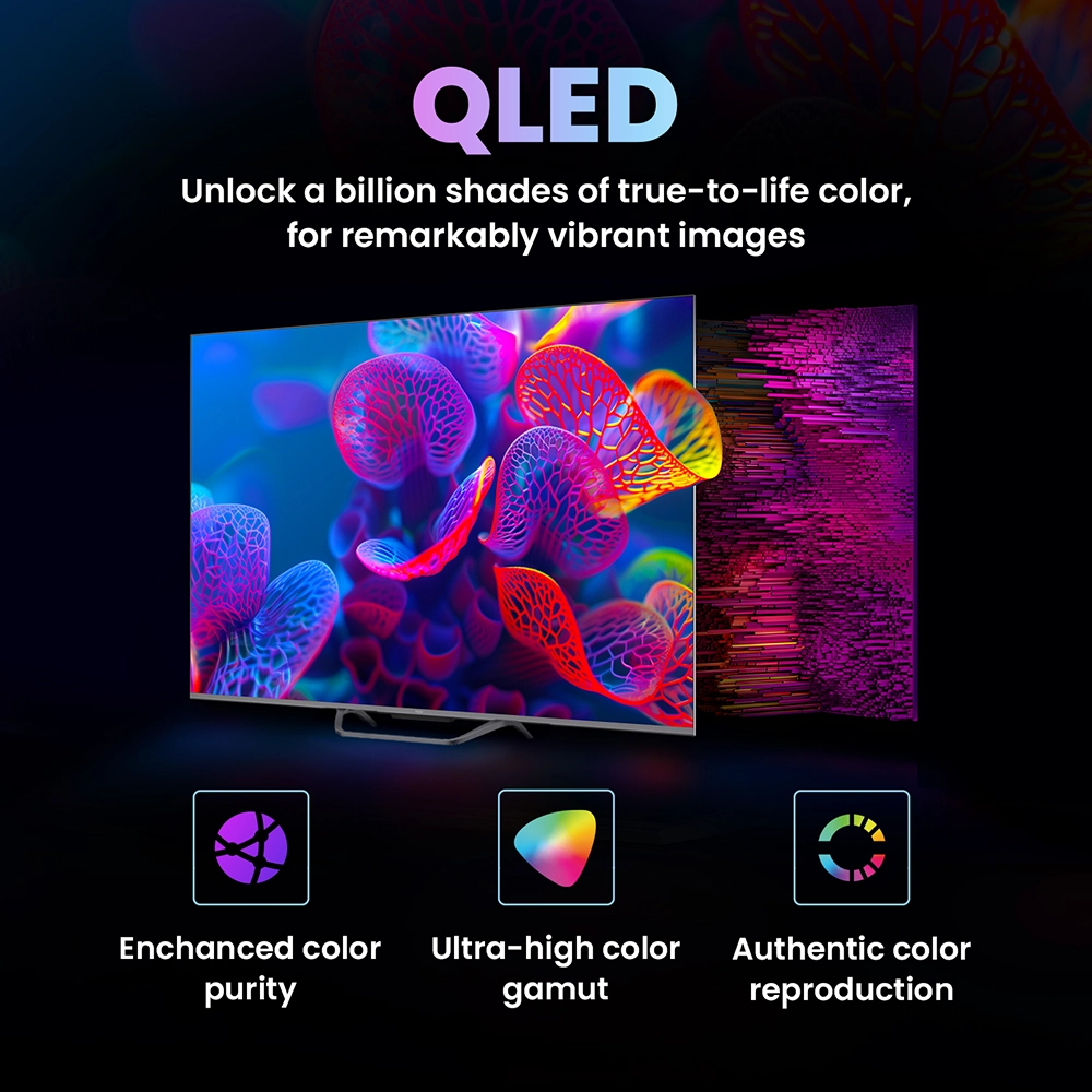 Haier S80 Series 109cm (43) 4K Ultra HD QLED Smart LED Google TV H43S80FUX (Black)